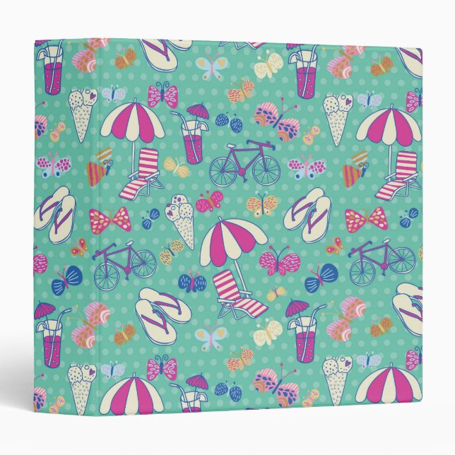 Beautiful Pattern With Summer Elements Binder (Front/Spine)