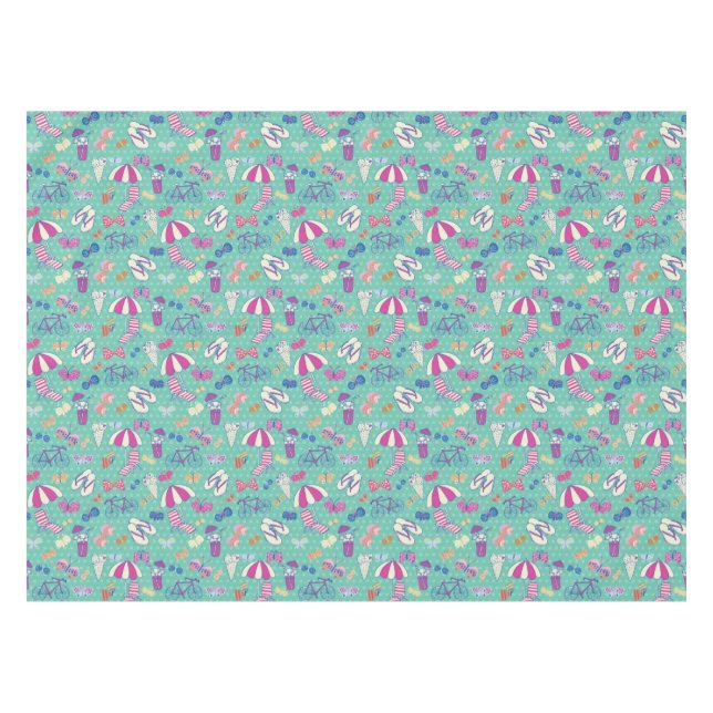 Beautiful Pattern With Summer Elements Tablecloth (Front (Horizontal))