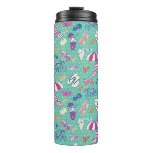 Beautiful Pattern With Summer Elements Thermal Tumbler