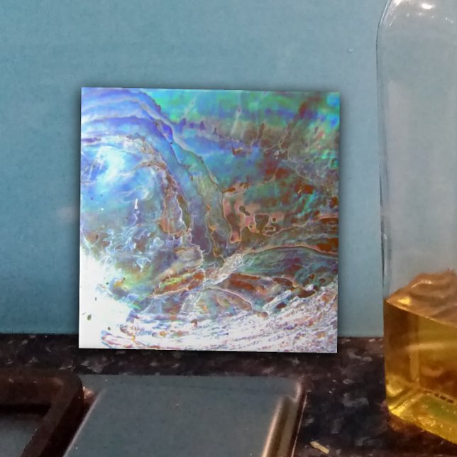 Beautiful Paua Black Abalone New Zealand Shell Tile (Creator Uploaded)