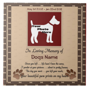 Beautiful Paw Prints on My Heart (brown) Tile