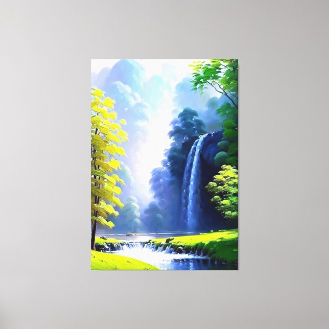Beautiful Peaceful Nature Painting Canvas Print (Front)