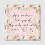 Beautiful Peach Red Floral Romantic Wedding Magnet<br><div class="desc">Beautiful Feminine Peach Red and White Floral wedding sentimental romance love personalize</div>