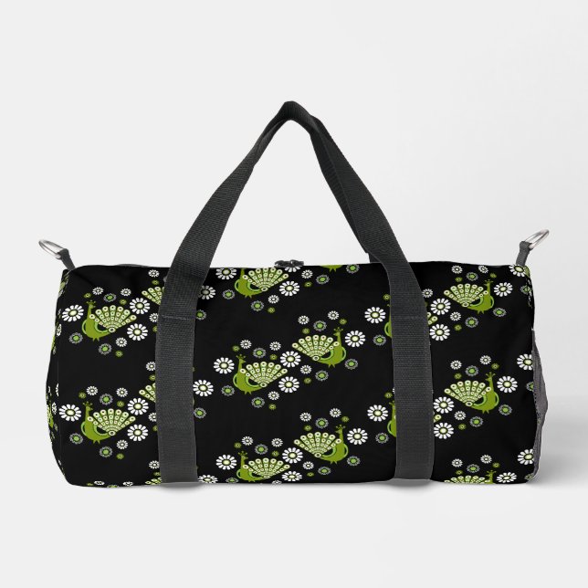 Beautiful Peacock Art Duffle Bag (Front)