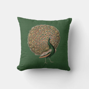 Beautiful peacock art, personalized throw pillow
