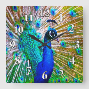 Beautiful Peacock Clock or Change to Your Photo