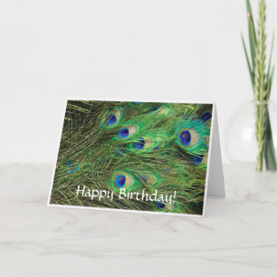 Beautiful Peacock Customizable Birthday Postcard