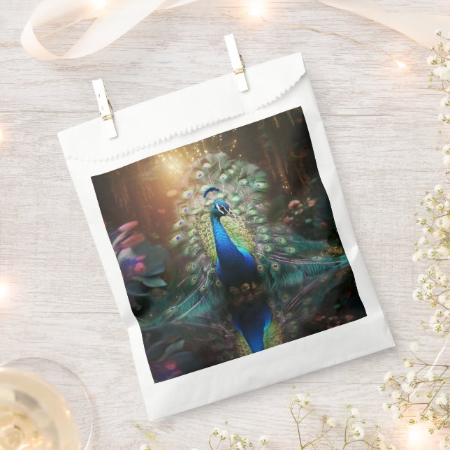 Beautiful Peacock  Favour Bag (Clipped)