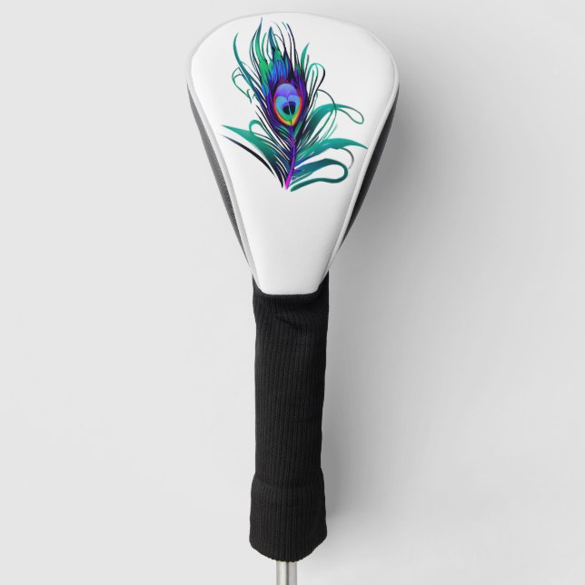 Beautiful Peacock Feather Golf Head Cover (Front)