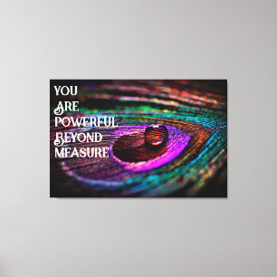 Beautiful Peacock Feather Water Droplet Canvas Print
