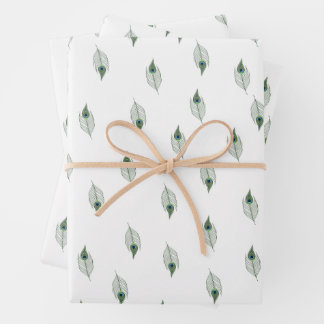Beautiful Peacock Feather Wrapping Papaer Wrapping Paper Sheet