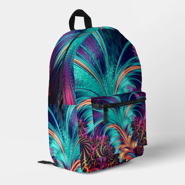 Beautiful Peacock Feathers Backpack (Back Corner Left)