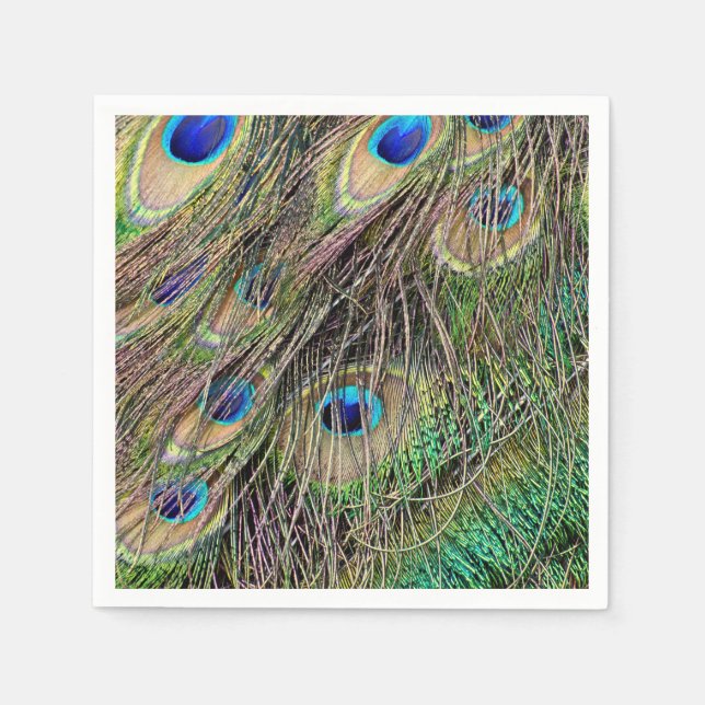 Beautiful Peacock Feathers Napkin (Front)