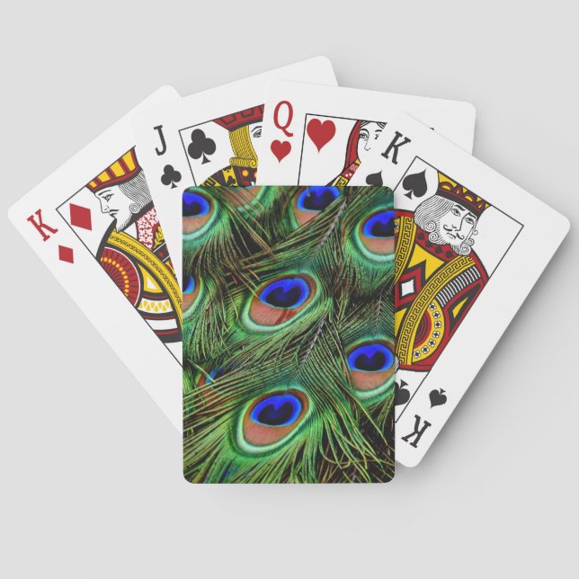 Beautiful Peacock Feathers  Playing Cards (Back)
