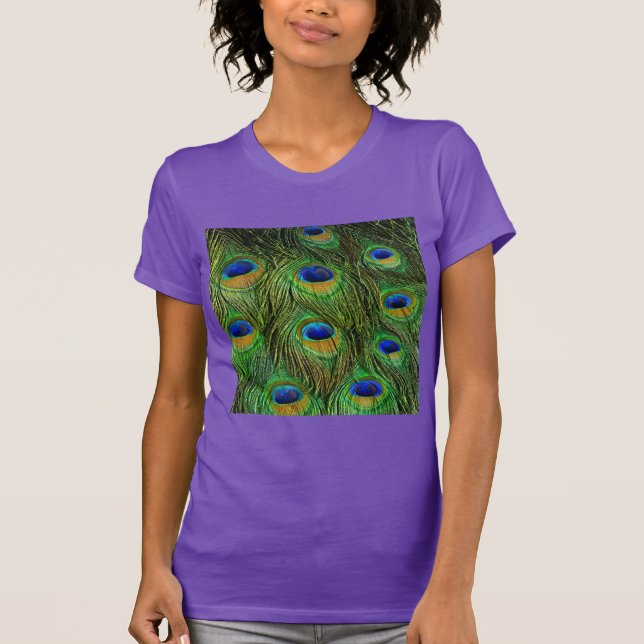 Beautiful Peacock Feathers T-Shirt (Front)