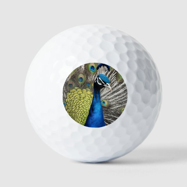 Beautiful Peacock Golf Balls (Front)
