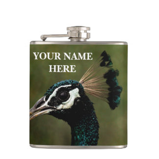 Beautiful Peacock Hip Flask
