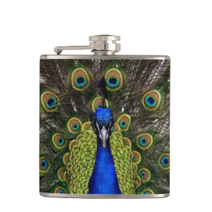 Beautiful Peacock Hip Flask