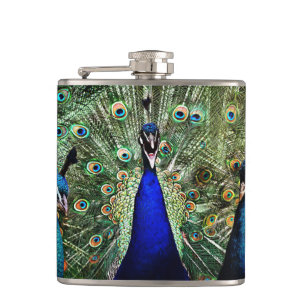 Beautiful Peacock Hip Flask