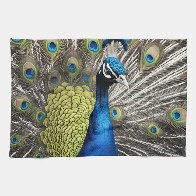 Beautiful Peacock Kitchen Towel (Horizontal)