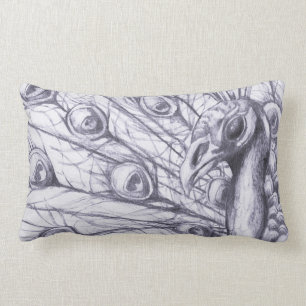 Beautiful peacock lumbar pillow