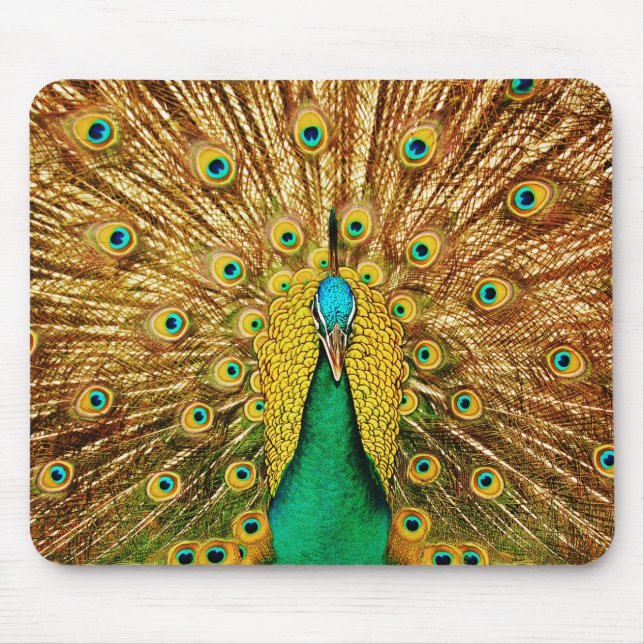 Beautiful Peacock Mouse Pad (Front)