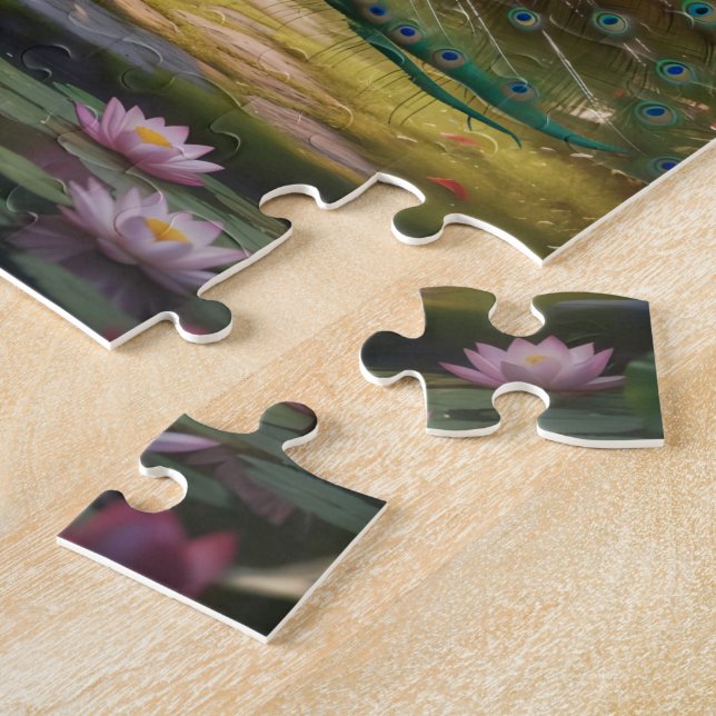 Beautiful Peacock pazzle Jigsaw Puzzle (Side)