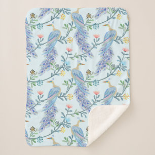 Beautiful Peacock Sherpa Blanket