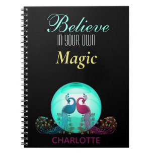 Beautiful Peacocks Custom Inspirational Notebook