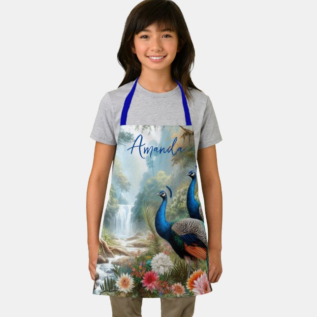 Beautiful Peacocks Girls Craft  Apron (Insitu)