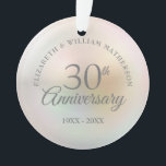 Beautiful Pearl 30th Anniversary Photo Ornament<br><div class="desc">Featuring a beautiful pearl,  this chic 30th wedding anniversary keepsake can be personalised with your special pearl anniversary information on a pearl background and your photo on the reverse. Designed by Thisisnotme©</div>