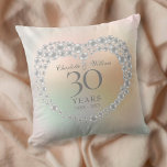 Beautiful Pearl 30th Anniversary Throw Pillow<br><div class="desc">Featuring a beautiful pearl heart,  this chic 30th wedding anniversary pillow can be personalised with your special pearl anniversary information on a pearl background. Designed by Thisisnotme©</div>