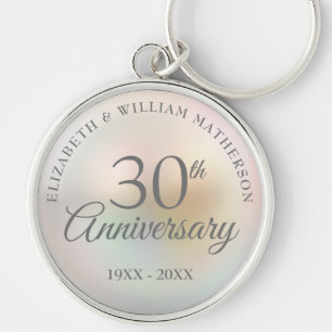 Beautiful Pearl 30th Wedding Anniversary Keychain