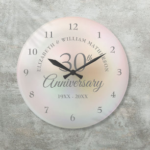 Beautiful Pearl 30th Wedding Anniversary Large Clock
