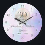 Beautiful Pearl 30th Wedding Anniversary Large Clock<br><div class="desc">Featuring a beautiful pearl,  this chic 30th wedding anniversary clock can be personalised with your special pearl anniversary information on a pearl background. Designed by Thisisnotme©</div>