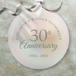 Beautiful Pearl 30th Wedding Anniversary Ornament<br><div class="desc">Featuring a beautiful pearl,  this chic 30th wedding anniversary keepsake can be personalized with your special pearl anniversary information on a pearl background. Designed by Thisisnotme©</div>