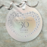 Beautiful Pearl 30th Wedding Anniversary Photo Ornament<br><div class="desc">Featuring a beautiful pearl and pearls heart,  this chic 30th wedding anniversary keepsake can be personalized with your special pearl anniversary information on a pearl background and your photo on the reverse. Designed by Thisisnotme©</div>