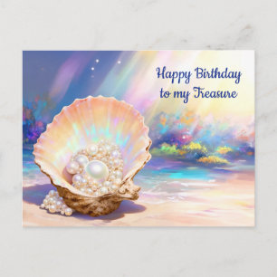 Beautiful Pearl Treasure in a Shell Postcard