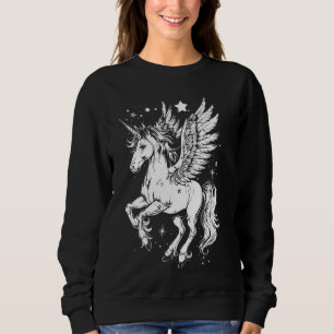Beautiful Pegasus Winged Horse Mythical Greek Crea Sweatshirt