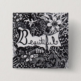 Beautiful Pen 2 Inch Square Button