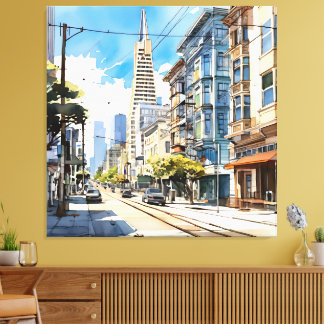 Beautiful pen and ink sketch of San Francisco Canvas Print