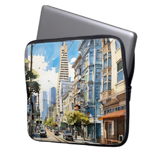 Beautiful pen and ink sketch of San Francisco Laptop Sleeve