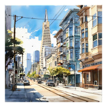 Beautiful pen and ink sketch of San Francisco