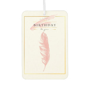 Beautiful Pencil Drawing Pink Feather Birthday Air Freshener