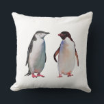 Beautiful Penguin Couple Throw Pillow<br><div class="desc">Beautiful penguin couple on white background.</div>