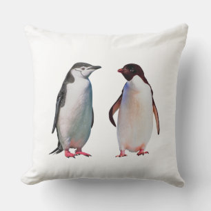 Beautiful Penguin Couple Throw Pillow