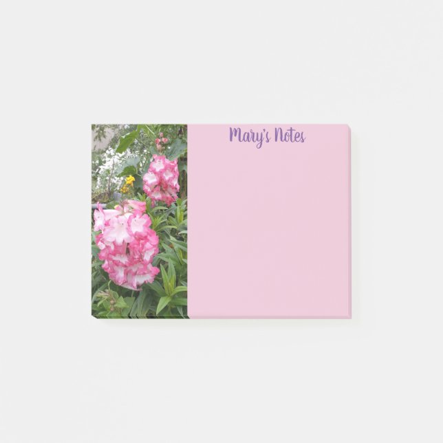 Beautiful Penstemon Pink Flower floral Photo Post-it Notes (Front)