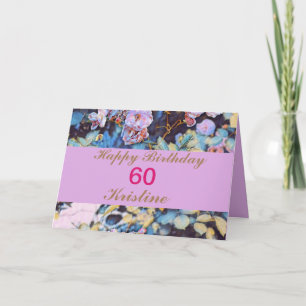 BEAUTIFUL PEONIES CUSTOM  60TH HAPPY BIRTHDAY CARD