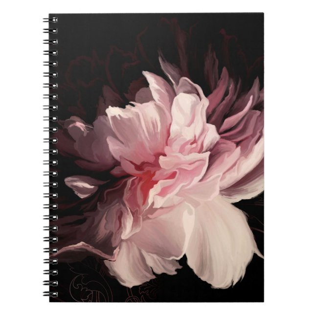 Beautiful peony flower notebook (Front)