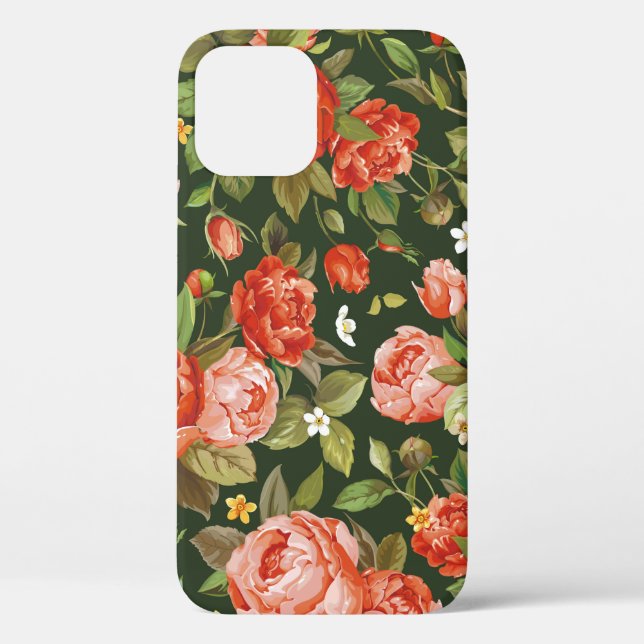 Beautiful peony flowers seamless pattern Case-Mate iPhone case (Back)